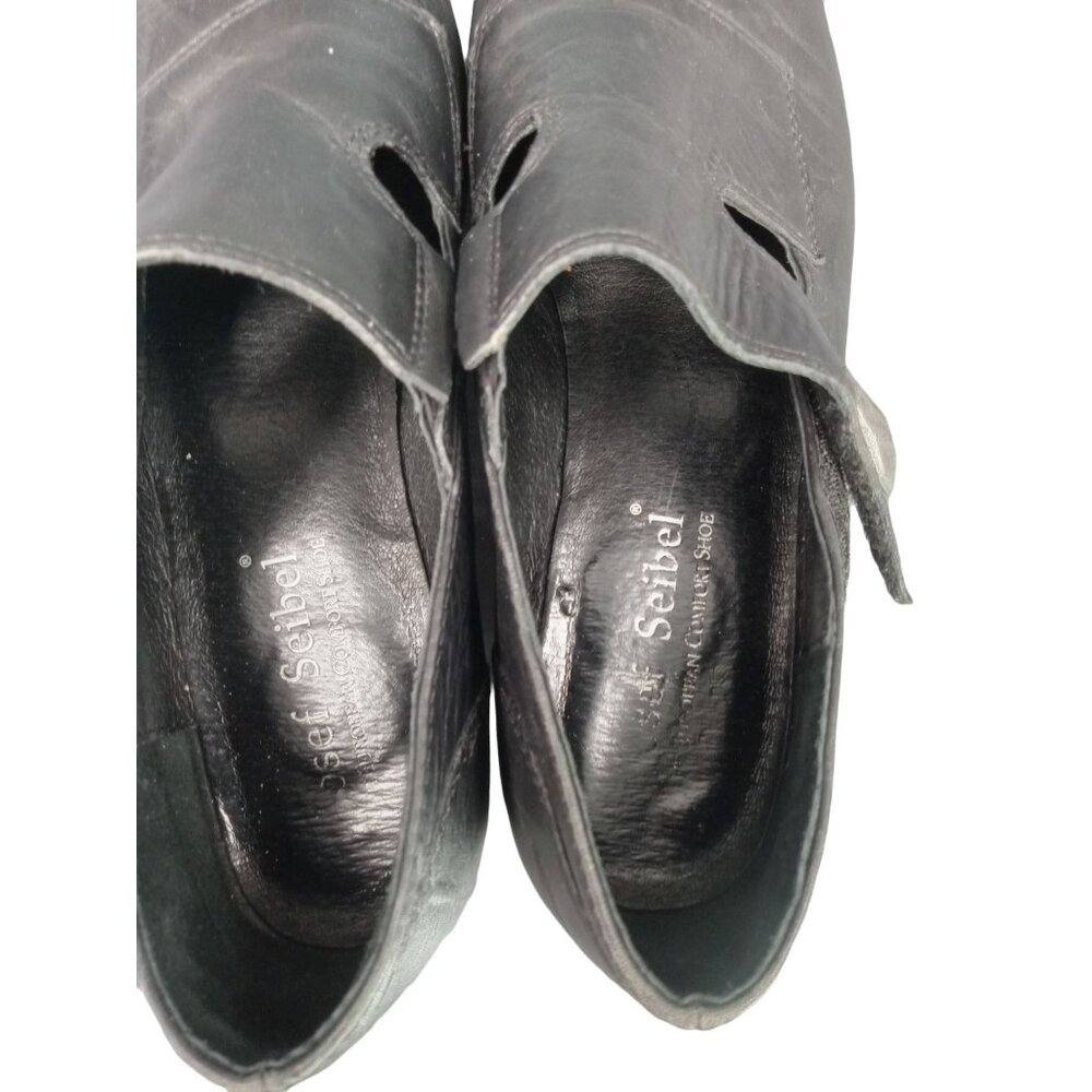 Josef Seibel Tina Black Dress Pump Shoes EUR 41 US 10 Split Toe Mary Jane Strap - Picture 11 of 12